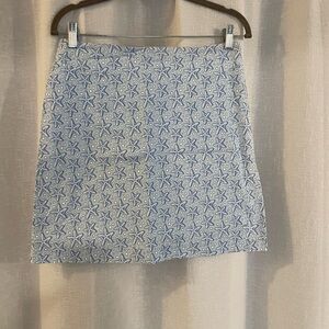 Vineyard Vines Light Blue Starfish Pattern Pencil Skirt
